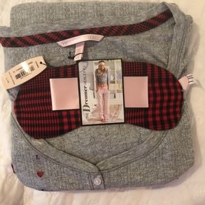 Victorias Secret pj Dreamer Henley set L red/black